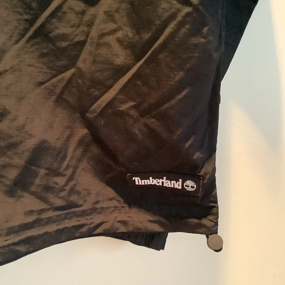 NWT Timberland Men Black Waterproof Packable Quarter Zip Pullover Jacket Sz Med